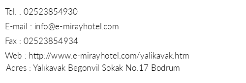 Miray Hotel Yalkavak telefon numaralar, faks, e-mail, posta adresi ve iletiim bilgileri